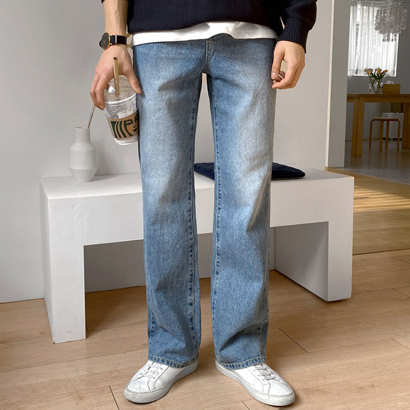 RT No. 4086 BLUE STRAIGHT WIDE DENIM JEANS