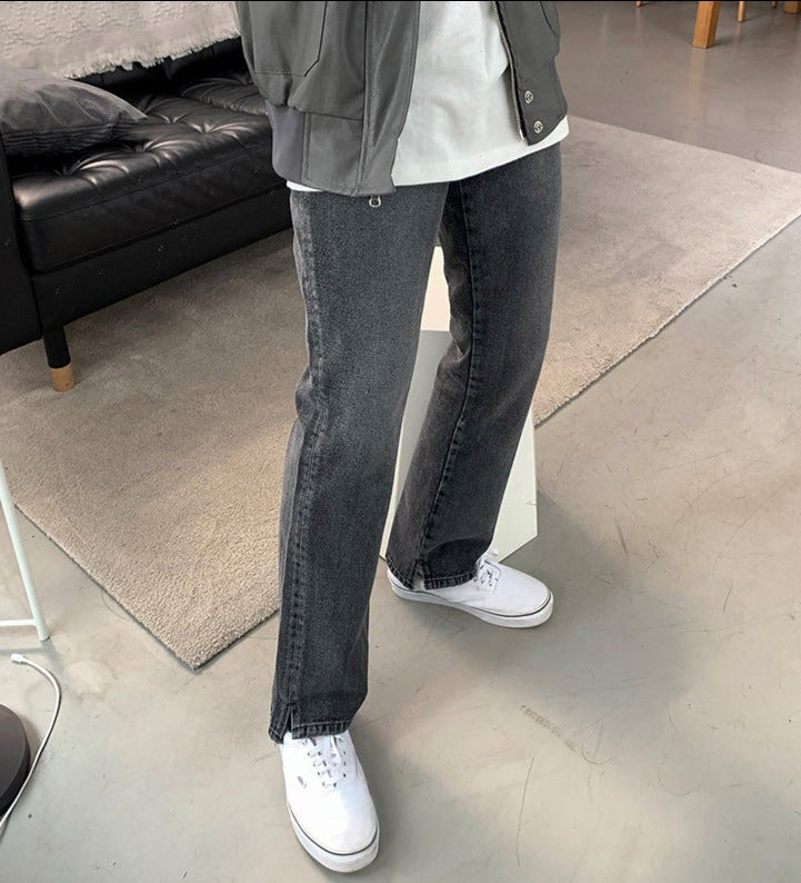 RT No. 4351 WASHED GRAY STRAIGHT JEANS