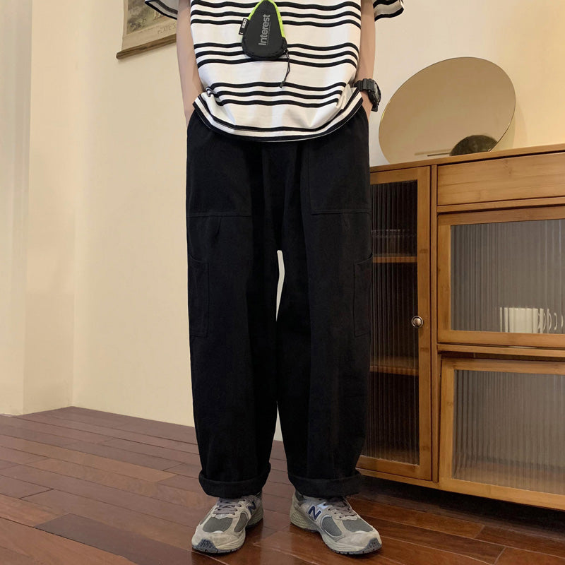 RT No. 5142 JAPANESE STYLED WIDE STRAIGHT CARGO PANTS