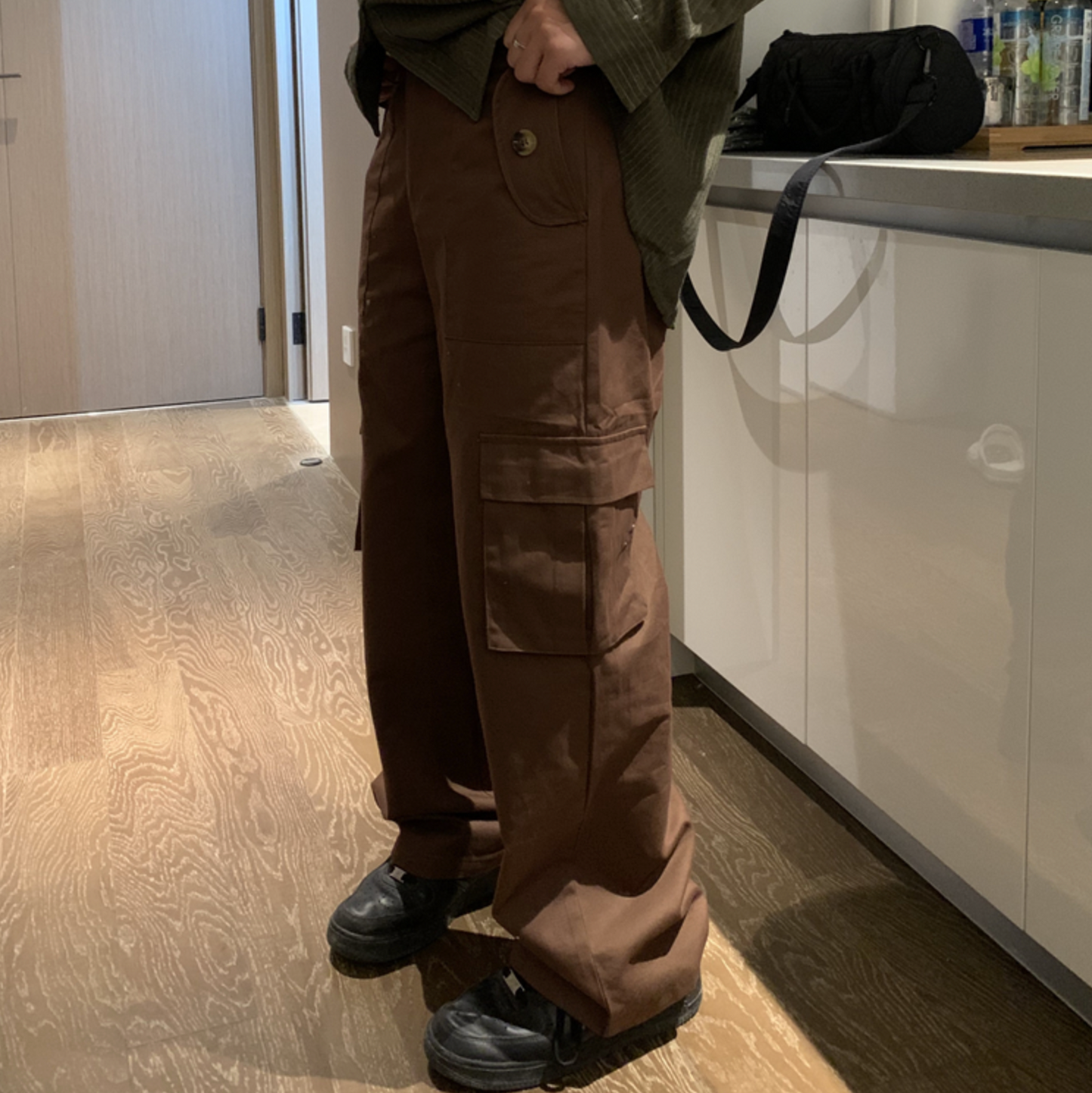 RT No. 5458 CARGO POCKET CASUAL WIDE STRAIGHT PANTS