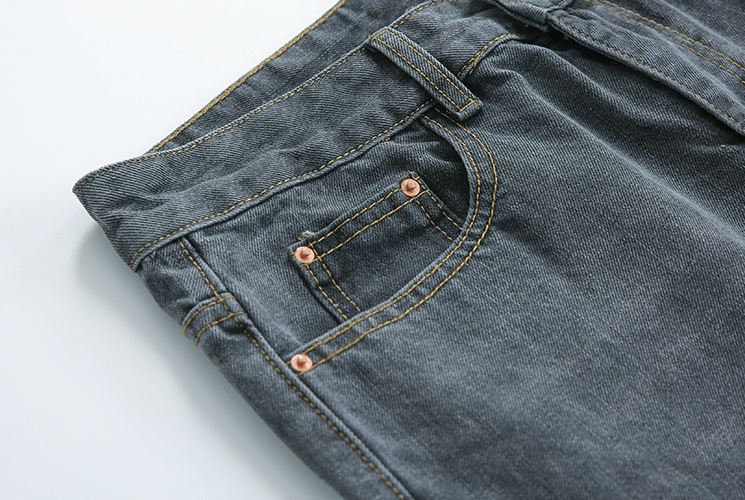 RT No. 4377 WASHED BLUE GRAY STRAIGHT WIDE JEANS