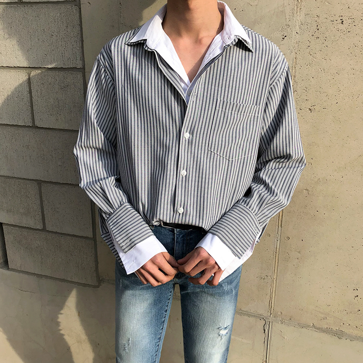 RT No. 2817 TWO-PIECE STRIPED COLLAR SHIRT